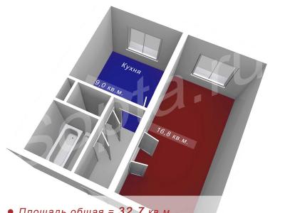 1-� ��������, 32.7 �2, 10/10 ��.